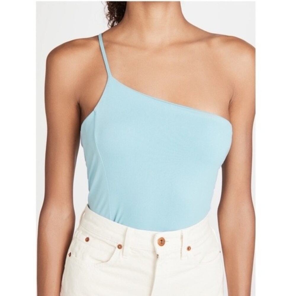 NWT Susana Monaco One Shoulder Top in Waterfall Blue Size M